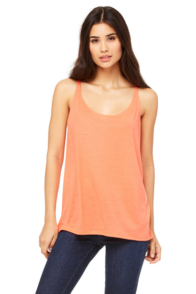 Bella + Canvas 8838 Womens Slouchy Tank Top Coral Orange Front