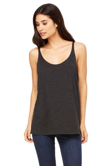 Bella + Canvas 8838 Womens Slouchy Tank Top Charcoal Black Triblend Front