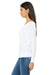 Bella + Canvas 8850 Womens Flowy Off Shoulder Long Sleeve Wide Neck T-Shirt White Side