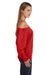 Bella + Canvas 8850 Womens Flowy Off Shoulder Long Sleeve Wide Neck T-Shirt Red Side