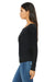 Bella + Canvas 8850 Womens Flowy Off Shoulder Long Sleeve Wide Neck T-Shirt Black Side