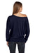 Bella + Canvas 8850 Womens Flowy Off Shoulder Long Sleeve Wide Neck T-Shirt Midnight Blue Back