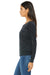 Bella + Canvas 8850 Womens Flowy Off Shoulder Long Sleeve Wide Neck T-Shirt Black Marble Side