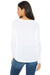 Bella + Canvas 8852 Womens Flowy Long Sleeve Wide Neck T-Shirt White Back