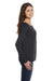 Bella + Canvas 8852 Womens Flowy Long Sleeve Wide Neck T-Shirt Heather Dark Grey Side