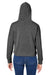 J America 8853JA Womens Cropped Hooded Sweatshirt Hoodie Grey Triblend Back