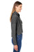 J America 8853JA Womens Cropped Hooded Sweatshirt Hoodie Grey Triblend Side