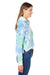 J America 8853JA Womens Cropped Hooded Sweatshirt Hoodie Lagoon Tie Dye Side