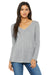 Bella + Canvas 8855 Womens Flowy Long Sleeve V-Neck T-Shirt Heather Grey Front