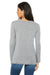 Bella + Canvas 8855 Womens Flowy Long Sleeve V-Neck T-Shirt Heather Grey Back