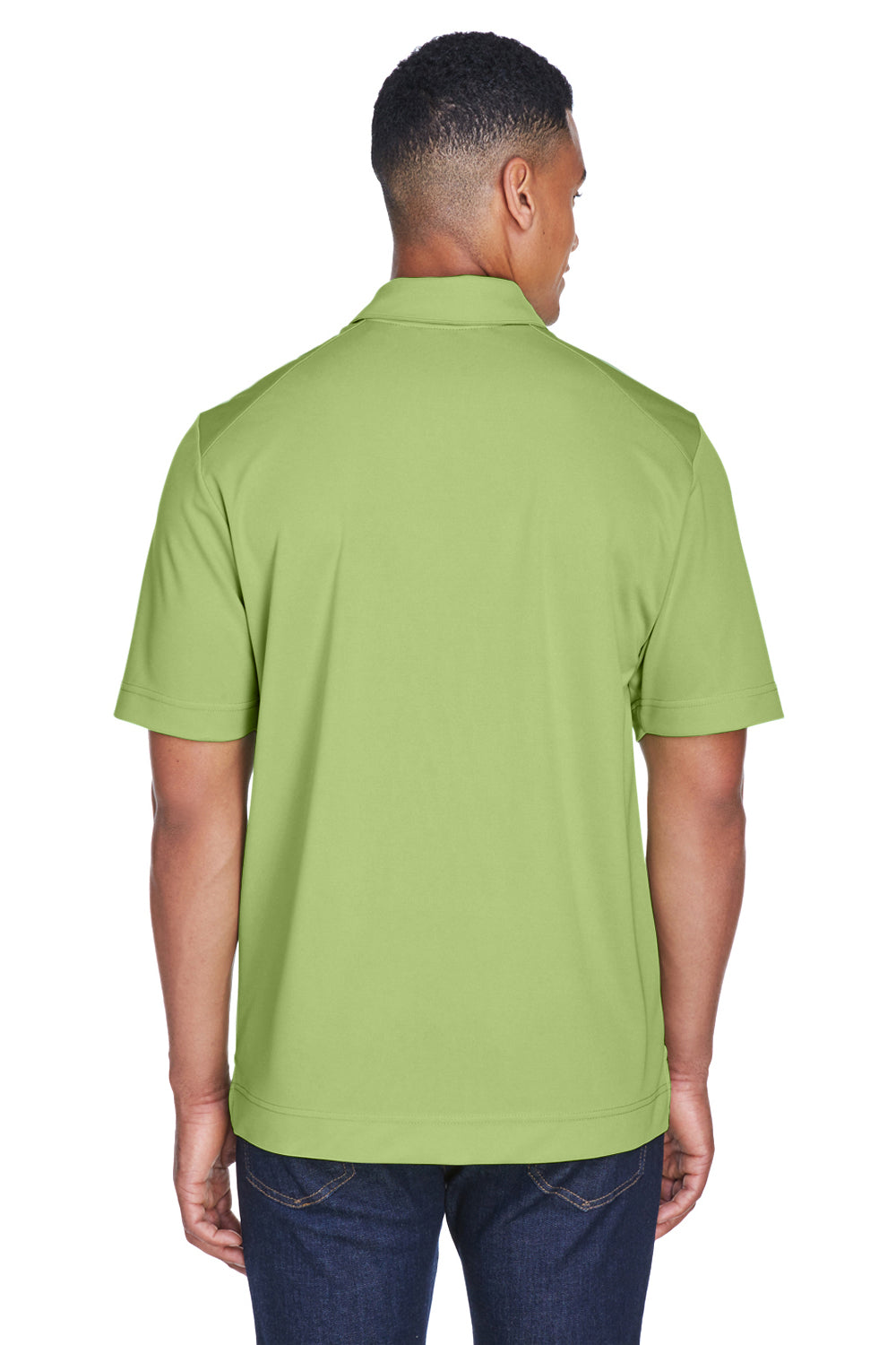 North End 88632 Mens Sport Red Performance Moisture Wicking Short Sleeve Polo Shirt Cactus Green Back