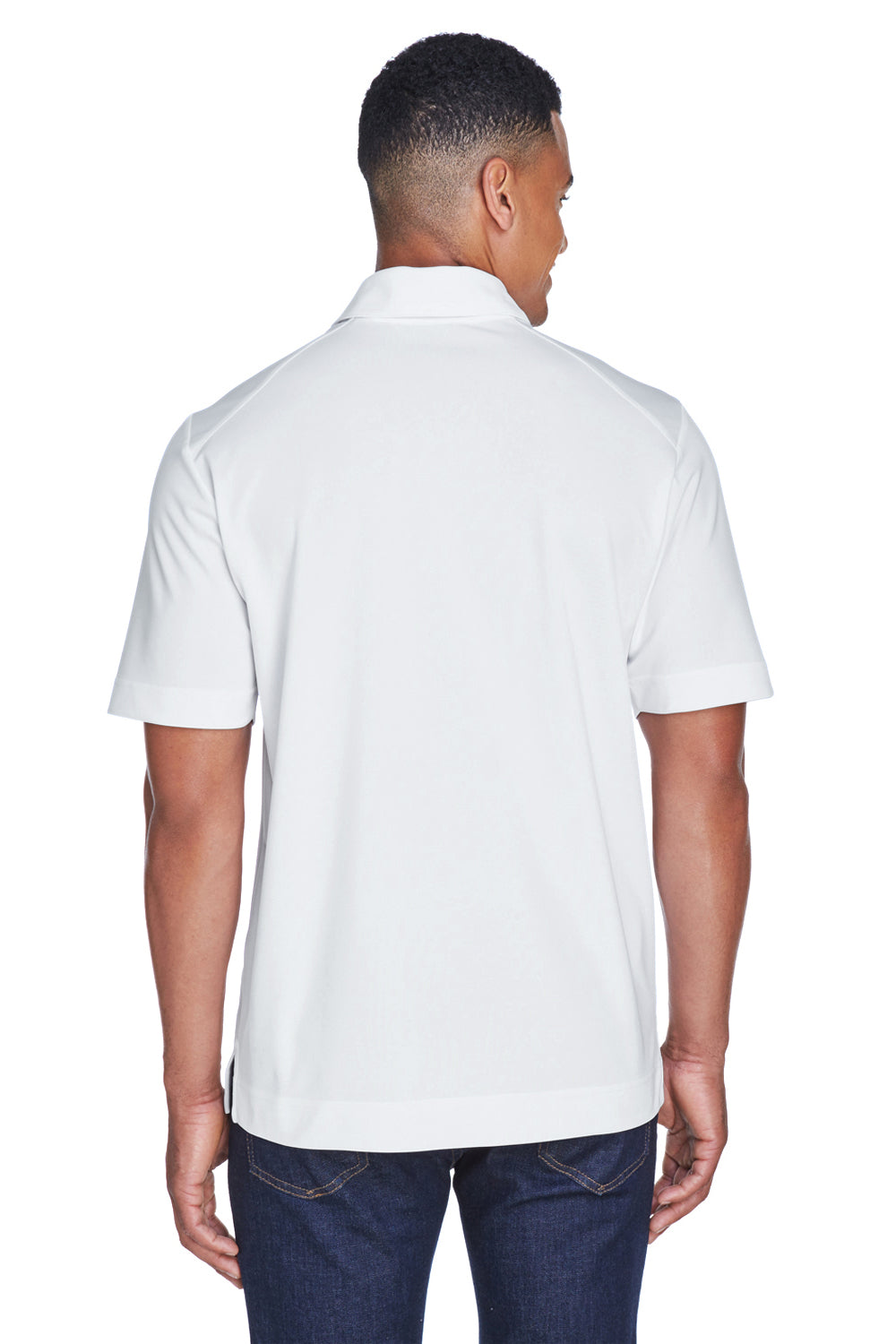 North End 88632 Mens Sport Red Performance Moisture Wicking Short Sleeve Polo Shirt White Back