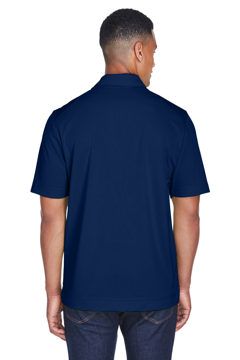 North End 88632 Mens Sport Red Performance Moisture Wicking Short Sleeve Polo Shirt Navy Blue Back