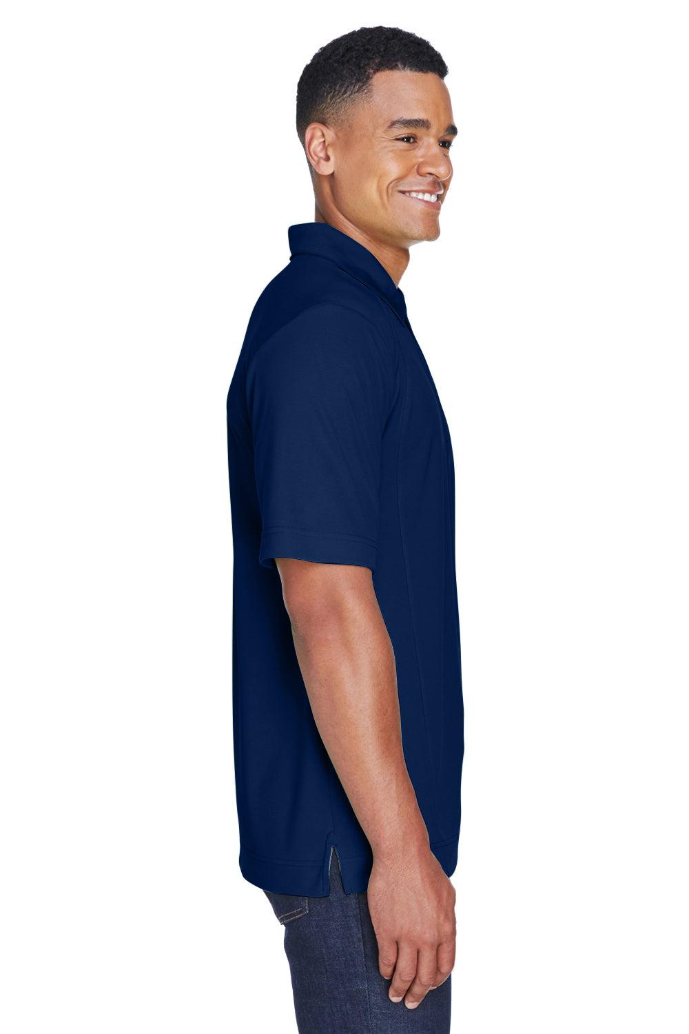North End 88632 Mens Sport Red Performance Moisture Wicking Short Sleeve Polo Shirt Navy Blue Side