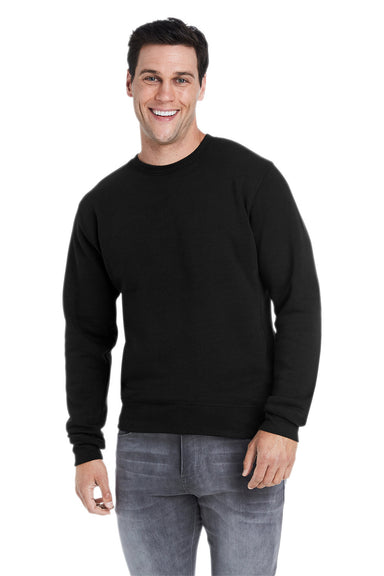 J America 8870JA Mens Crewneck Sweatshirt Solid Black Front