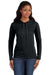 Anvil 887L Womens Long Sleeve Hooded T-Shirt Hoodie Black/Dark Grey Front