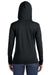 Anvil 887L Womens Long Sleeve Hooded T-Shirt Hoodie Black/Dark Grey Back