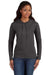 Anvil 887L Womens Long Sleeve Hooded T-Shirt Hoodie Heather Dark Grey/Dark Grey Front