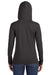 Anvil 887L Womens Long Sleeve Hooded T-Shirt Hoodie Heather Dark Grey/Dark Grey Back