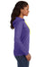 Anvil 887L Womens Long Sleeve Hooded T-Shirt Hoodie Heather Purple/Neon Yellow Side