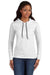 Anvil 887L Womens Long Sleeve Hooded T-Shirt Hoodie White/Dark Grey Front
