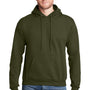 Hanes Mens EcoSmart Print Pro XP Pill Resistant Hooded Sweatshirt Hoodie - Fatigue Green