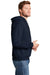Hanes P170 Mens EcoSmart Print Pro XP Hooded Sweatshirt Hoodie Heather Navy Blue Side