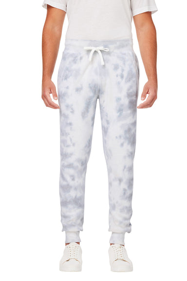J America 8884JA Mens Tie-Dye Fleece Jogger Sweatpants w/ Pockets Grey Front