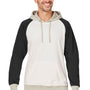 J America Mens Vintage Hooded Sweatshirt Hoodie - Antique White/Black - NEW