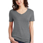Jerzees Womens Vintage Snow Short Sleeve V-Neck T-Shirt - Charcoal Grey