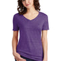 Jerzees Womens Vintage Snow Short Sleeve V-Neck T-Shirt - Purple