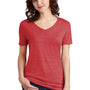 Jerzees Womens Vintage Snow Short Sleeve V-Neck T-Shirt - Red