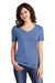 Jerzees Womens Vintage Snow Short Sleeve V-Neck T-Shirt Royal Blue Front