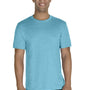 Jerzees Mens Vintage Snow Short Sleeve Crewneck T-Shirt - Heather Caribbean Blue