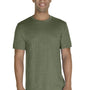 Jerzees Mens Vintage Snow Short Sleeve Crewneck T-Shirt - Heather Military Green