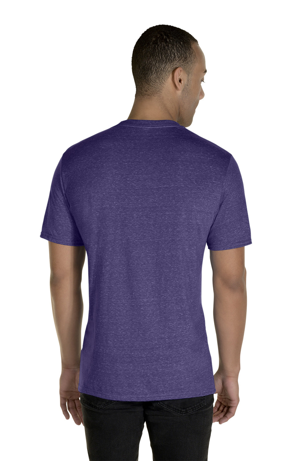 Jerzees 88MR Mens Vintage Snow Short Sleeve Crewneck T-Shirt Heather Purple Back