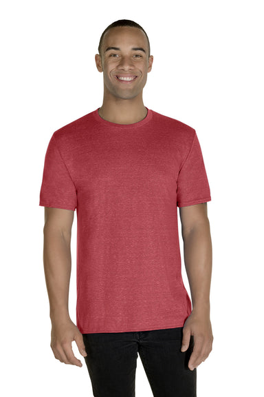 Jerzees 88MR Mens Vintage Snow Short Sleeve Crewneck T-Shirt Heather Red Front