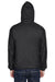 UltraClub 8915 Mens Wind & Water Resistant Full Zip Hooded Jacket Black Back