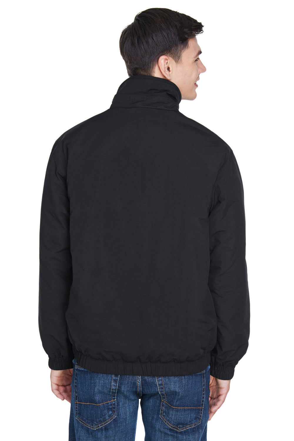 UltraClub 8921 Mens Adventure Wind & Water Resistant Full Zip Jacket Black Back