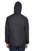 UltraClub 8925 Mens Pack Away Wind & Water Resistant 1/4 Zip Hooded Jacket Black Back