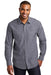 Port Authority W380 Mens Slub Chambray Long Sleeve Button Down Shirt w/ Double Pockets True Navy Blue Front