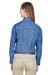 UltraClub 8966 Womens Cypress Denim Long Sleeve Button Down Shirt Indigo Blue Back