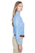 UltraClub 8966 Womens Cypress Denim Long Sleeve Button Down Shirt Light Blue Side