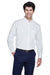 UltraClub 8975 Mens Whisper Long Sleeve Button Down Shirt w/ Pocket White Front