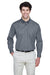 UltraClub 8975 Mens Whisper Long Sleeve Button Down Shirt w/ Pocket Graphite Grey Front