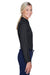 UltraClub 8976 Womens Whisper Long Sleeve Button Down Shirt Black Side