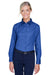 UltraClub 8976 Womens Whisper Long Sleeve Button Down Shirt Royal Blue Front