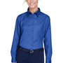 UltraClub Womens Whisper Long Sleeve Button Down Shirt - Royal Blue - Closeout