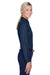 UltraClub 8976 Womens Whisper Long Sleeve Button Down Shirt Navy Blue Side