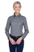 UltraClub 8976 Womens Whisper Long Sleeve Button Down Shirt Graphite Grey Front